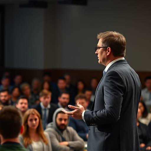 Profesional aplicando técnicas de persuasión en una presentación